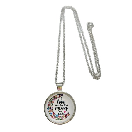 necklace steel silver chain i love to the moon2